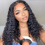 Wear and Go Glueless Wigs Human Hair Pre Plucked Pre Cut Deep Wave Lace Front Wigs 