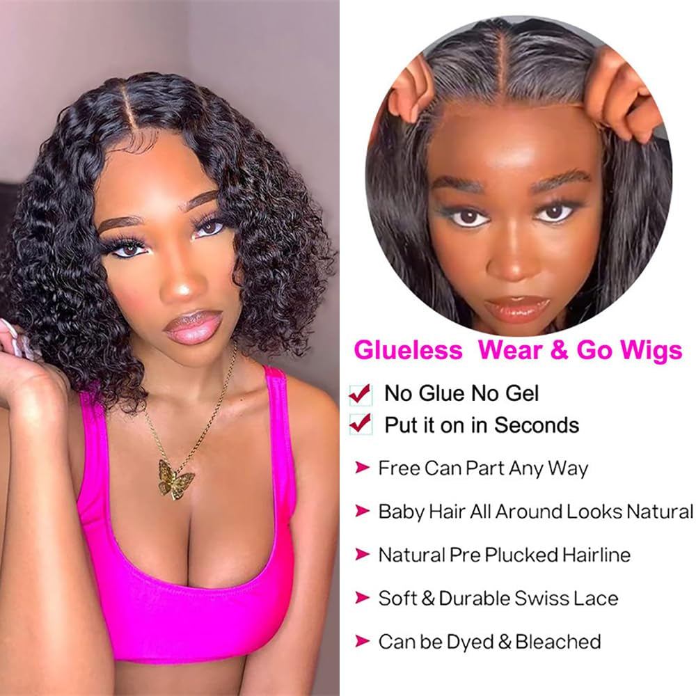 Why Glueless Color Wigs Are Perfect for Beginners 3 Wear & Go Glueless Human Hair Wig – Pre-Plucked Deep Wave Bob