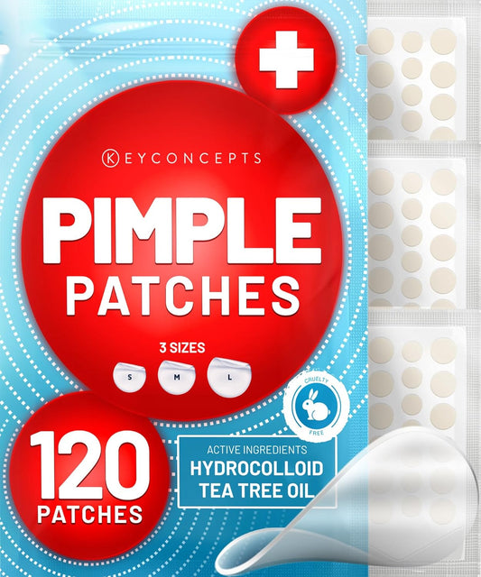 Pimple Patches for Face (120 Pack), Hydrocolloid Acne Patches with Tea Tree Oil - Pimple Patch Zit Patch and Pimple Stickers - Hydrocolloid Acne Dots for Acne - Zit Patches