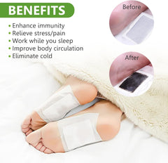 30PCS Detox Foot Pads, Deep Cleansing Foot Pads, Natural Ginger Powder Bamboo Vinegar Foot Patches for Foot Care, Adhesive Sheets for Pain Relief, Relieve Stress, Improve Sleep, Relaxation