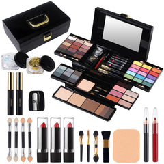 Professional Makeup Kit for Women Girls Full Kit with Mirror 58 Colors All in One Make up Gift Set Included Eyeshadow,Compact Powder,Blusher,Lipstick,Eyebrow Pencil,Gitter Gel,Eyeliner,Mascara (N)